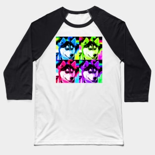 Siberian Husky - Pop Art Design Baseball T-Shirt